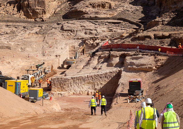 Excavation work in progress at Sharaan Resort in AlUla.